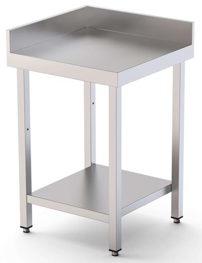 Mesa de Trabajo Acero Inoxidable Angular Para Composiciones en L Con 1 Estante 700x600x850h mm WTW160070C1