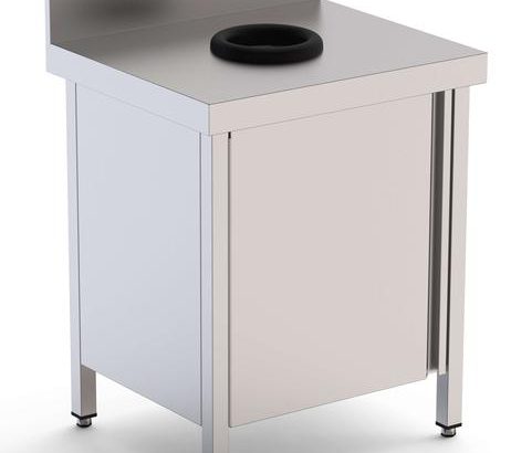 Mesa de Trabajo Acero Inoxidable Mural Con Puerta y Aro Desbarazado 700x600x850h mm WTW160070WD