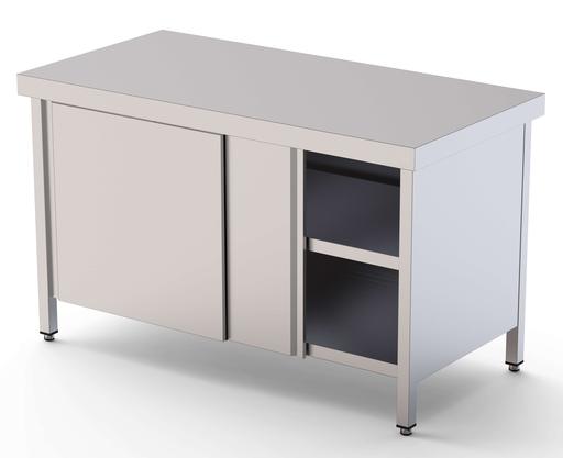 Mesa de Trabajo Acero inoxidable Central Con Puerta Corredera a 1 cara 1800x700x850h mm WTC170180SD