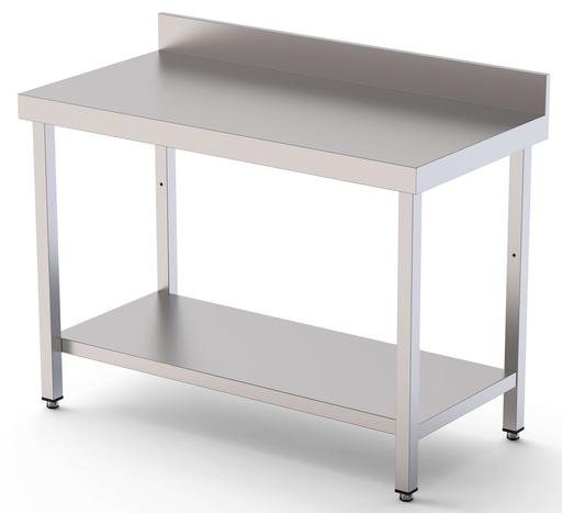 Mesa de Trabajo Acero inoxidable Mural Con 1 Estante 1800x600x850h mm WTW160180S1