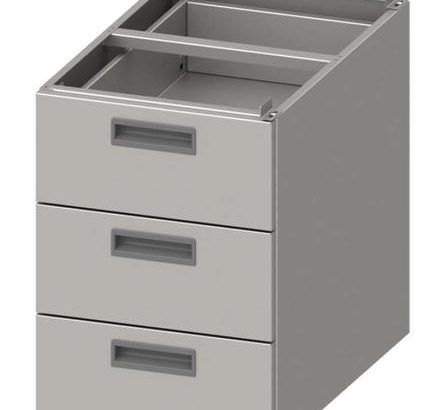Módulo de tres cajones acero inoxidable AISI 201 386x590x540 mm para mesas fondo 700 mm MCA703 Línea Varsovia (952325043)