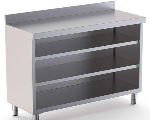 Mueble Estantería Acero Inoxidable Fondo 600 Con 2 Estantes 1000x600x1050h mm DT6001000S2