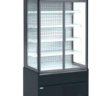 Mural Refrigerado Expositor con Puertas de Cristal 4 Estantes Fondo 700 de 1020 x700 x1990h mm AVEIRO MAE100PV-N color NEGRO