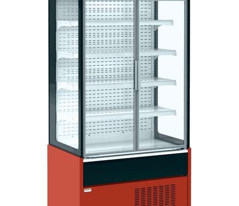 Mural Refrigerado Expositor con Puertas de Cristal 4 Estantes Fondo 700 de 1020 x700 x1990h mm AVEIRO MAE100PV-R color ROJO
