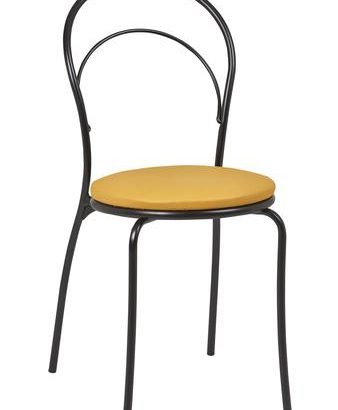 Silla Interior Armazón Plastificado Negro y Asiento Tapizado CORA TAP