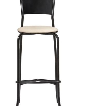 Taburete Armazón Plastificado Negro con Asiento Tapizado FLORIDA TAP