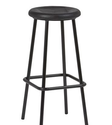 Taburete Armazón Plastificado Negro con Asiento de Espuma Integral BOSTON ESP