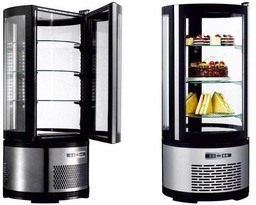 Vitrina refrigerada Redonda 105 Litros con 3 estantes de vidrio 480X480X1030h mm Línea Pekín XC105R